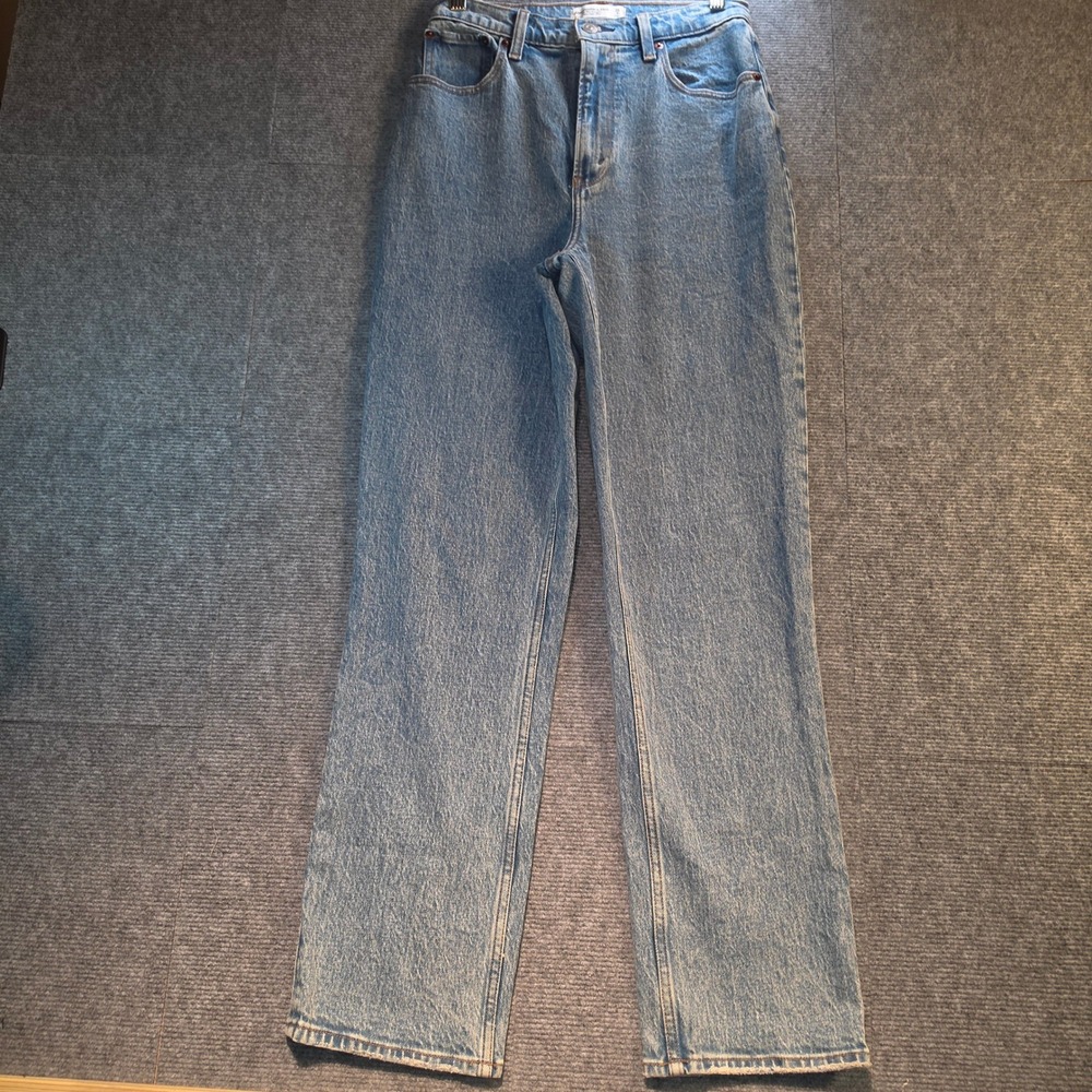 Abercrombie & Fitch 90s Straight Jeans Women 28/6R Light Blue Curve Love EC